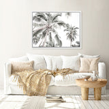 Shop Coconut Palms Photo Canvas Art Print-Boho, Botanicals, Coastal, Green, Landscape, Photography, Photography Canvas Prints, Tropical, View All, White-framed wall decor artwork