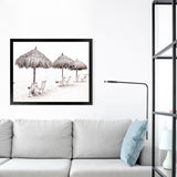 Shop Palm Umbrellas Photo Art Print-Boho, Coastal, Landscape, Neutrals, Photography, Tropical, View All, White-framed poster wall decor artwork