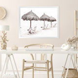 Shop Palm Umbrellas Photo Art Print-Boho, Coastal, Landscape, Neutrals, Photography, Tropical, View All, White-framed poster wall decor artwork