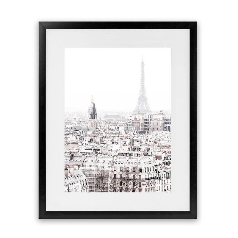 Shop Paris Rooftops Photo Art Print-Hamptons, Photography, Portrait, View All, White-framed poster wall decor artwork