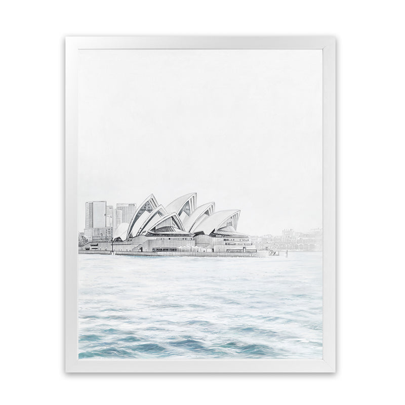 Shop Sydney Opera House Photo Art Print-Coastal, Photography, Portrait, Rectangle, Tropical, View All, White-framed poster wall decor artwork