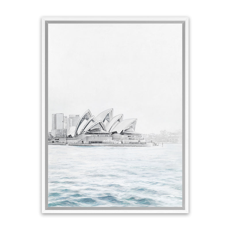 Shop Sydney Opera House Photo Canvas Art Print-Coastal, Photography, Photography Canvas Prints, Portrait, Rectangle, View All, White-framed wall decor artwork