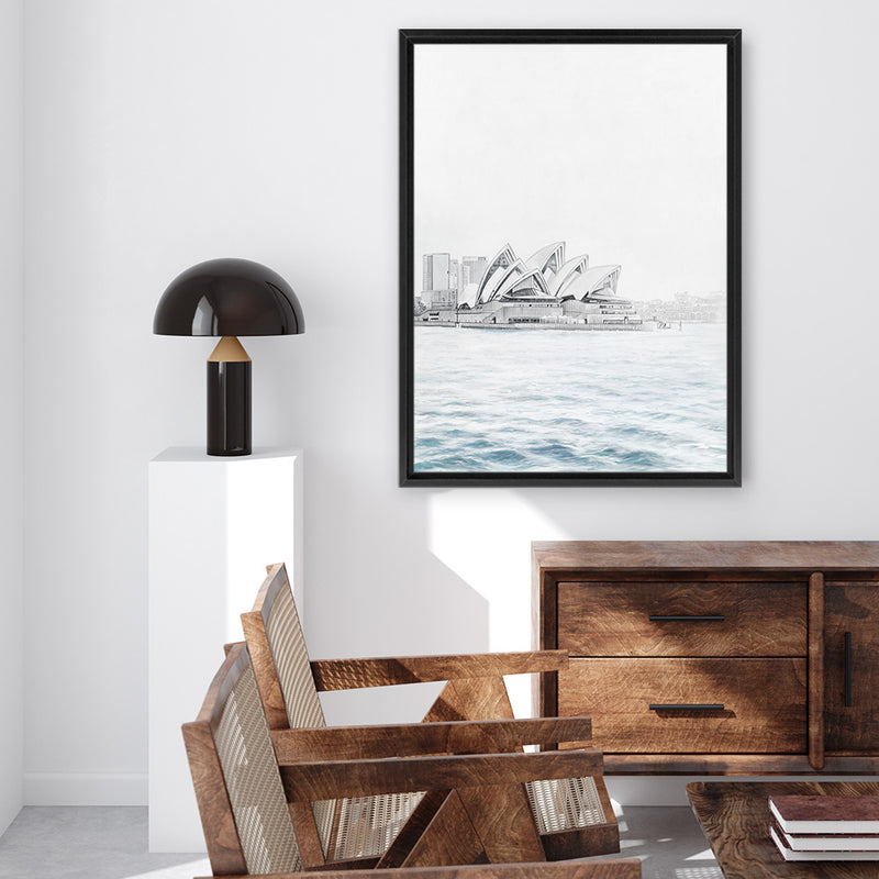 Shop Sydney Opera House Photo Canvas Art Print-Coastal, Photography, Photography Canvas Prints, Portrait, Rectangle, View All, White-framed wall decor artwork