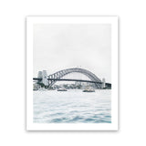 Shop Sydney Harbour Bridge Art Print-Coastal, Grey, Portrait, Rectangle, View All, White-framed painted poster wall decor artwork
