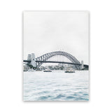 Shop Sydney Harbour Bridge Canvas Art Print-Coastal, Grey, Portrait, Rectangle, View All, White-framed wall decor artwork
