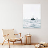 Shop Sailboats Canvas Art Print-Blue, Coastal, Hamptons, Portrait, Rectangle, View All, White-framed wall decor artwork
