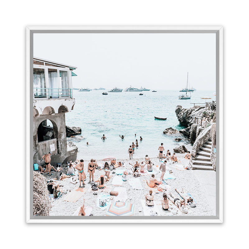 Shop Marina Piccola (Square) Photo Canvas Art Print-Amalfi Coast Italy, Blue, Coastal, Green, Photography Canvas Prints, Square, Tropical, View All-framed wall decor artwork