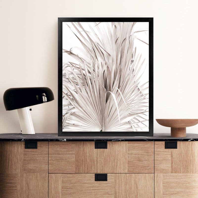 Shop Dried Palm Leaves III Photo Art Print-Botanicals, Neutrals, Photography, Pink, Portrait, Tropical, View All-framed poster wall decor artwork