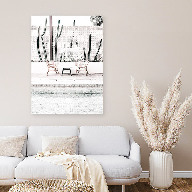 Shop Poolside in Mexico Photo Canvas Art Print-Boho, Neutrals, Photography, Photography Canvas Prints, Portrait, Tropical, View All-framed wall decor artwork