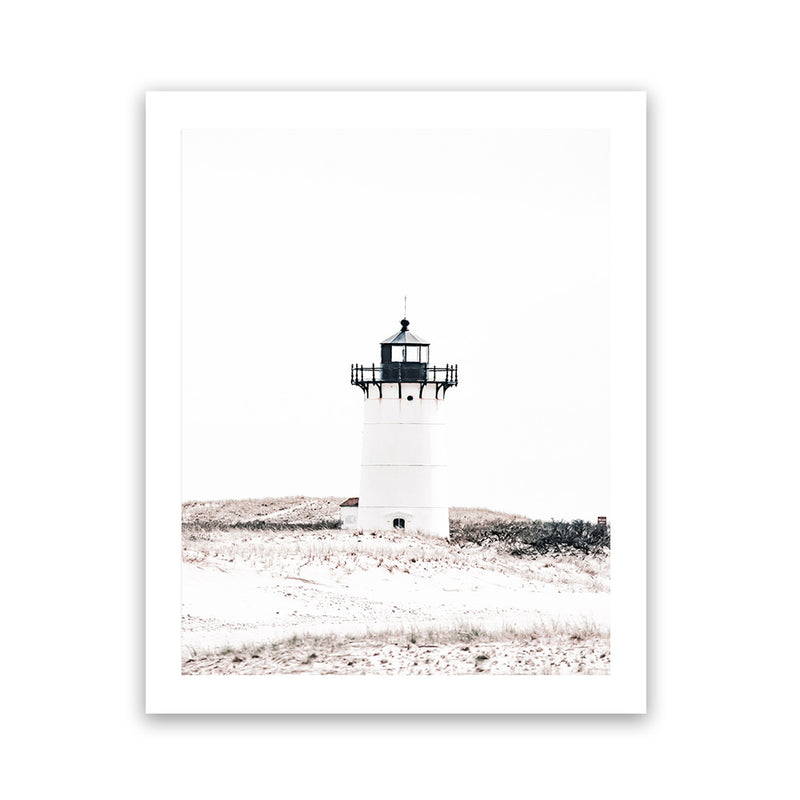 Shop Cape Cod Lighthouse I Photo Art Print-Coastal, Hamptons, Neutrals, Photography, Portrait, View All, White-framed poster wall decor artwork