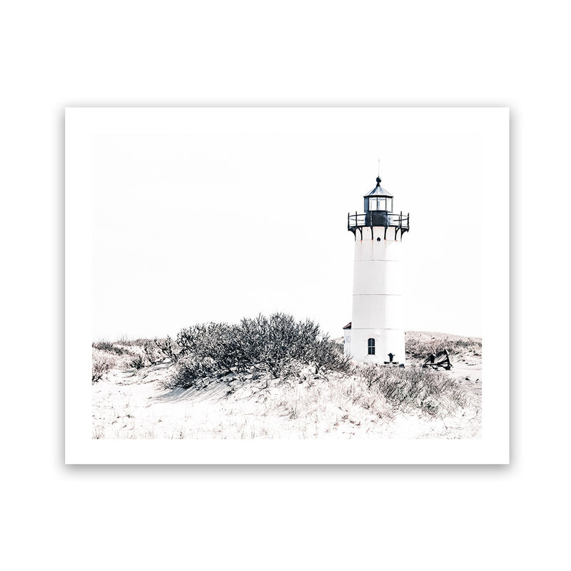 Shop Cape Cod Lighthouse II Photo Art Print-Coastal, Grey, Hamptons, Horizontal, Landscape, Photography, Rectangle, View All, White-framed poster wall decor artwork