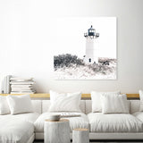 Shop Cape Cod Lighthouse II (Square) Photo Canvas Print-Black, Coastal, Hamptons, Photography Canvas Prints, Square, View All, White-framed wall decor artwork