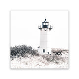 Shop Cape Cod Lighthouse II (Square) Photo Canvas Print-Black, Coastal, Hamptons, Photography Canvas Prints, Square, View All, White-framed wall decor artwork