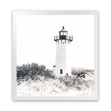 Shop Cape Cod Lighthouse II (Square) Photo Art Print-Black, Coastal, Hamptons, Photography, Square, View All, White-framed poster wall decor artwork