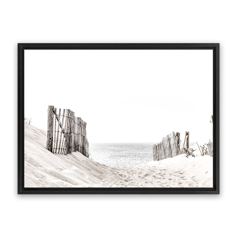 Shop Beach Sand Dunes Photo Canvas Art Print-Boho, Coastal, Horizontal, Landscape, Neutrals, Photography, Photography Canvas Prints, Rectangle, View All, White-framed wall decor artwork