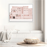 Shop Desert Palace Photo Canvas Art Print-Boho, Landscape, Moroccan Days, Photography, Photography Canvas Prints, Pink, Tropical, View All-framed wall decor artwork