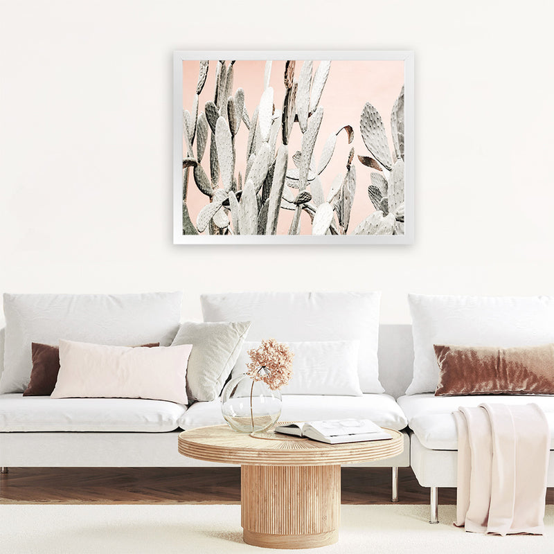Shop Cacti Dreams Photo Art Print-Boho, Landscape, Moroccan Days, Neutrals, Photography, Pink, Tropical, View All-framed poster wall decor artwork