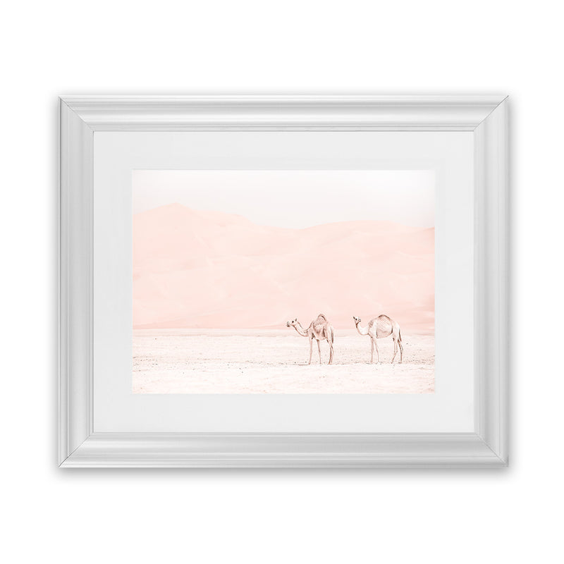 Shop Two Camels Photo Art Print-Animals, Boho, Landscape, Moroccan Days, Neutrals, Photography, View All-framed poster wall decor artwork