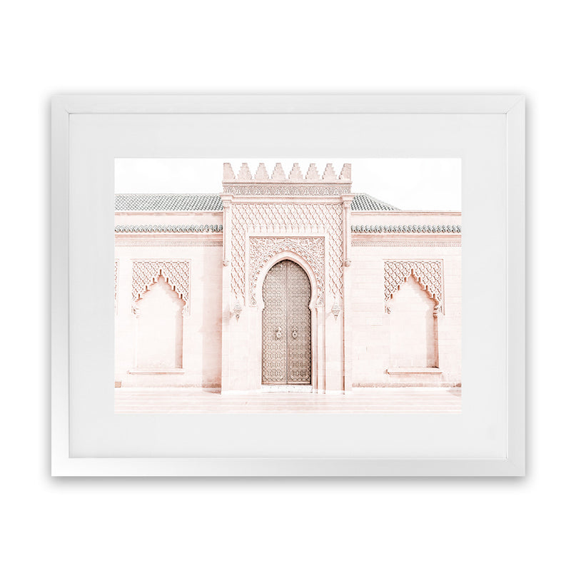 Shop Moroccan Building Photo Art Print-Boho, Landscape, Moroccan Days, Neutrals, Photography, Pink, View All-framed poster wall decor artwork