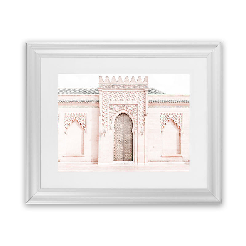 Shop Moroccan Building Photo Art Print-Boho, Landscape, Moroccan Days, Neutrals, Photography, Pink, View All-framed poster wall decor artwork