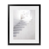 Shop White Steps II Photo Art Print-Greece, Grey, Neutrals, Photography, Portrait, View All, White-framed poster wall decor artwork
