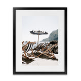 Shop Fontelina Chairs IV Photo Art Print-Amalfi Coast Italy, Blue, Brown, Coastal, Photography, Portrait, View All-framed poster wall decor artwork