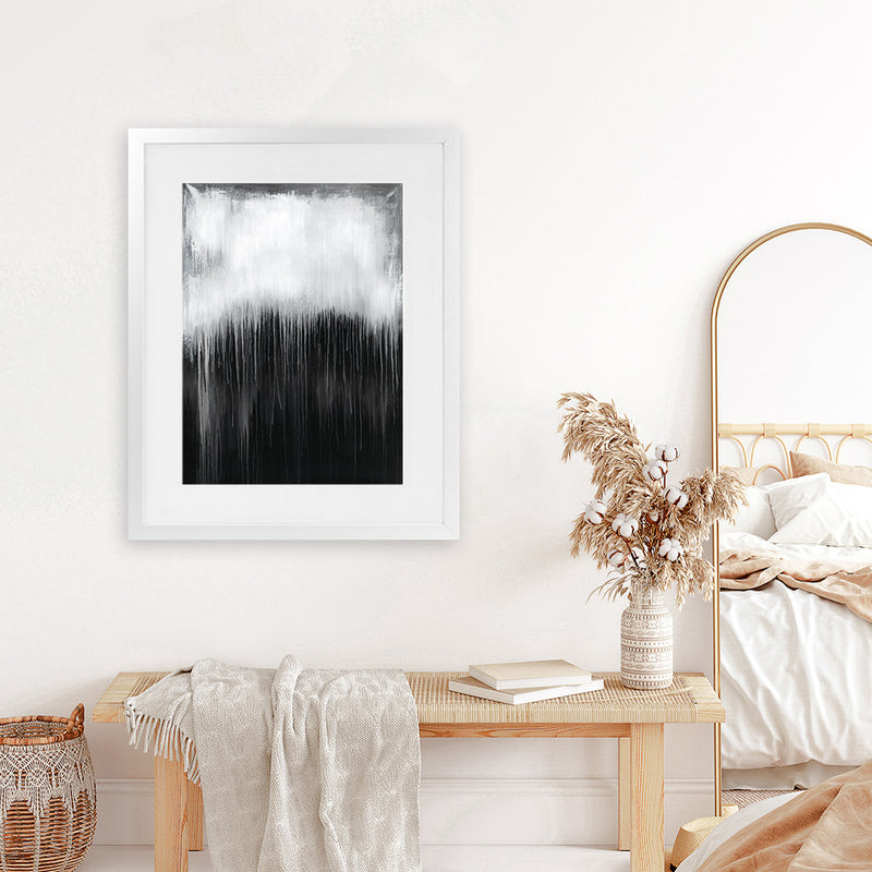 Shop Black & White Abstract I Art Print-Abstract, Black, Portrait, View All-framed painted poster wall decor artwork