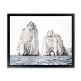 Shop Capri Rocks Photo Art Print-Blue, Coastal, Landscape, Neutrals, Photography, View All, White-framed poster wall decor artwork