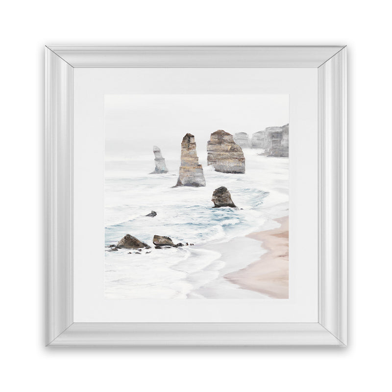 Shop Great Ocean Road I (Square) Art Print-Coastal, Neutrals, Square, View All, White-framed painted poster wall decor artwork