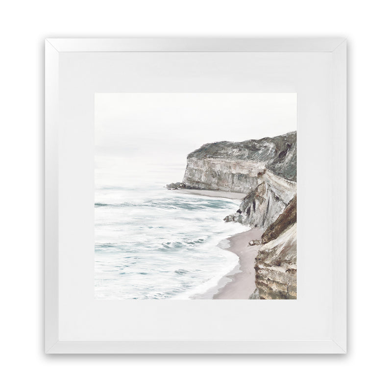 Shop Great Ocean Road II (Square) Art Print-Coastal, Neutrals, Square, View All, White-framed painted poster wall decor artwork