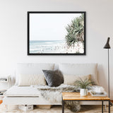 Shop Point Lookout Beach Photo Canvas Art Print-Coastal, Green, Landscape, Photography, Photography Canvas Prints, Tropical, View All, White-framed wall decor artwork