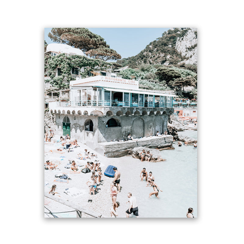 Shop Ristorante Ciro II Photo Art Print-Amalfi Coast Italy, Blue, Coastal, Green, Photography, Portrait, Tropical, View All-framed poster wall decor artwork