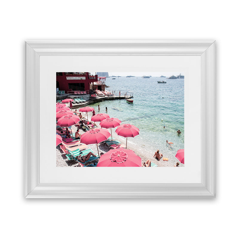 Shop Capri Days Photo Art Print-Amalfi Coast Italy, Blue, Coastal, Green, Landscape, Photography, Pink, Red, Tropical, View All-framed poster wall decor artwork