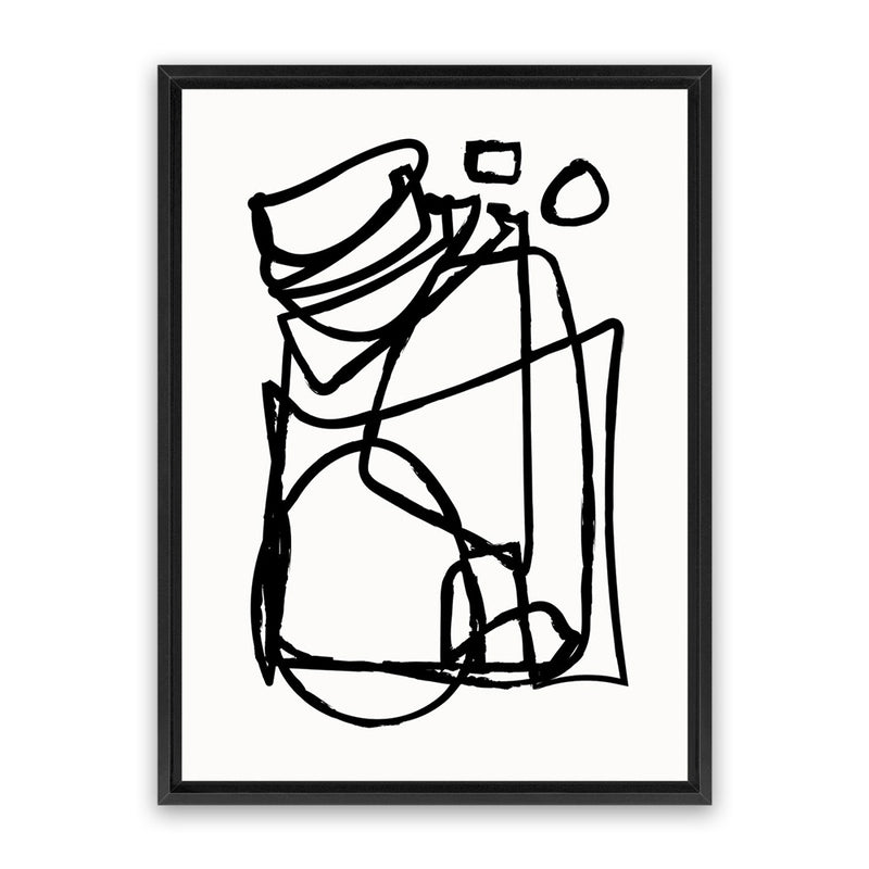 Shop Abstract Line Canvas Art Print-Abstract, Black, Dan Hobday, Portrait, Rectangle, View All, White-framed wall decor artwork
