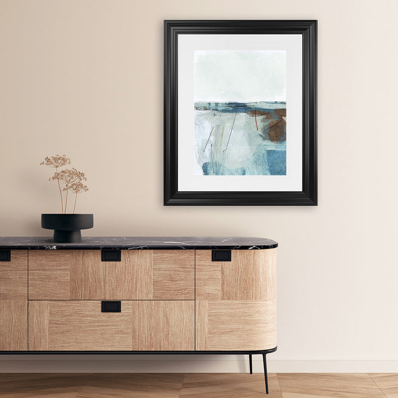 Shop Adventure Art Print-Abstract, Blue, Dan Hobday, Portrait, Rectangle, View All, White-framed painted poster wall decor artwork