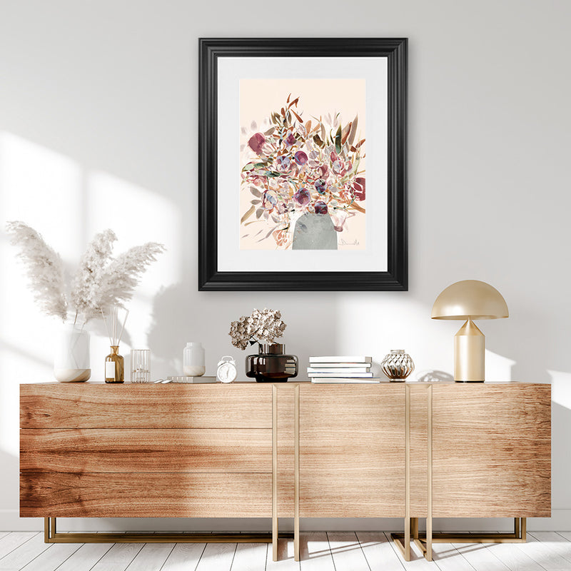 Shop Blooms Art Print-Abstract, Dan Hobday, Pink, Portrait, Rectangle, View All-framed painted poster wall decor artwork