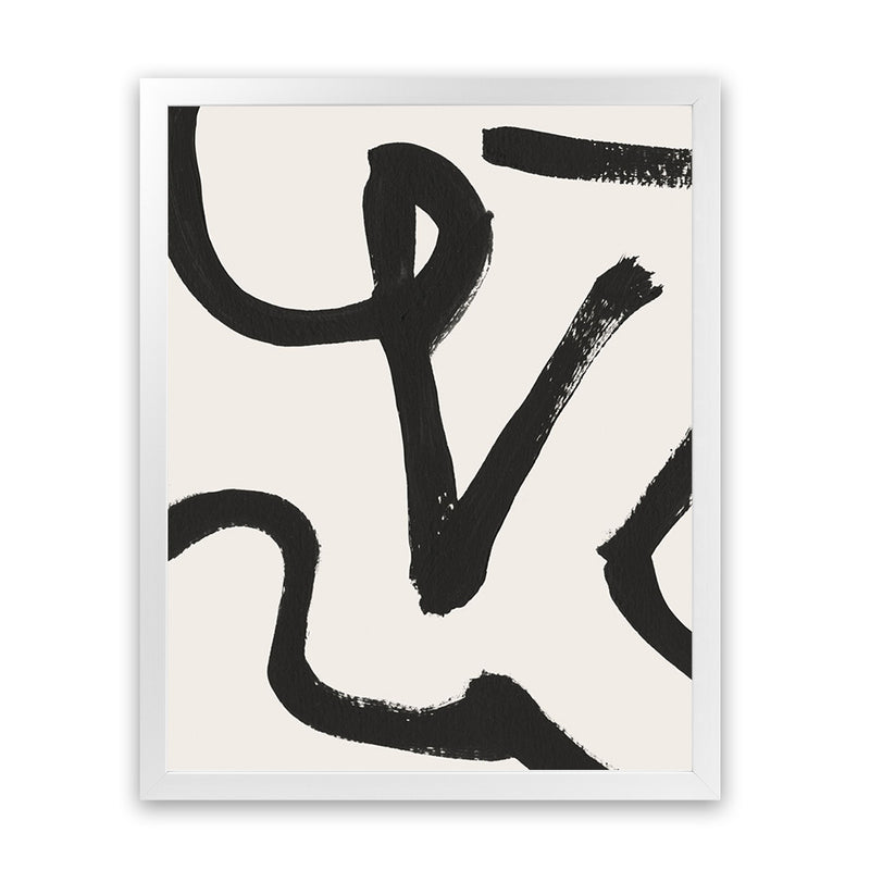 Shop Brooklyn 1 Art Print-Abstract, Black, Dan Hobday, Portrait, Rectangle, View All, White-framed painted poster wall decor artwork