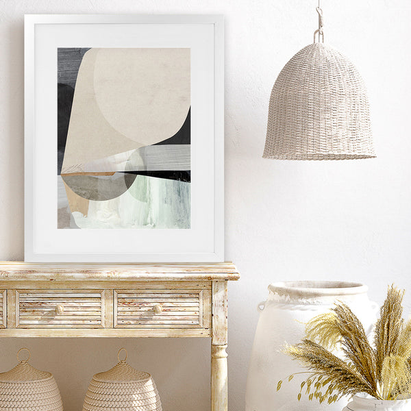 Shop Conversation Art Print-Abstract, Dan Hobday, Neutrals, Portrait, Rectangle, View All-framed painted poster wall decor artwork