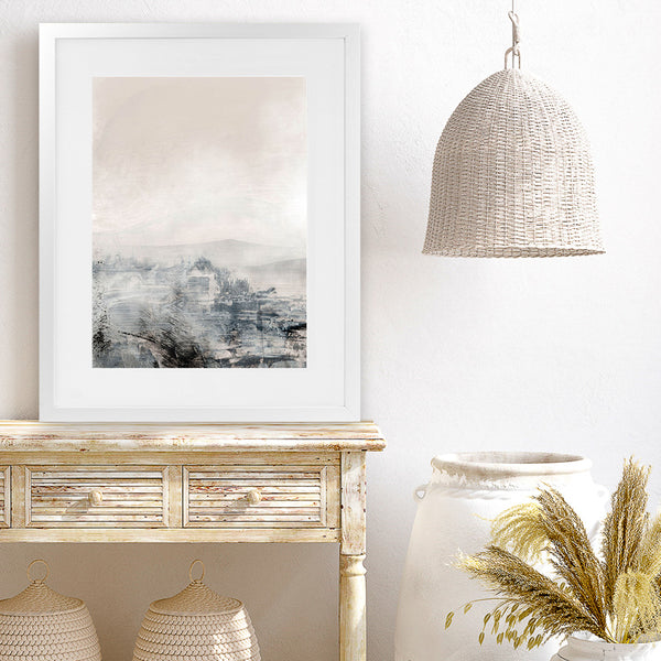 Shop Distant Art Print-Abstract, Dan Hobday, Neutrals, Portrait, Rectangle, View All-framed painted poster wall decor artwork