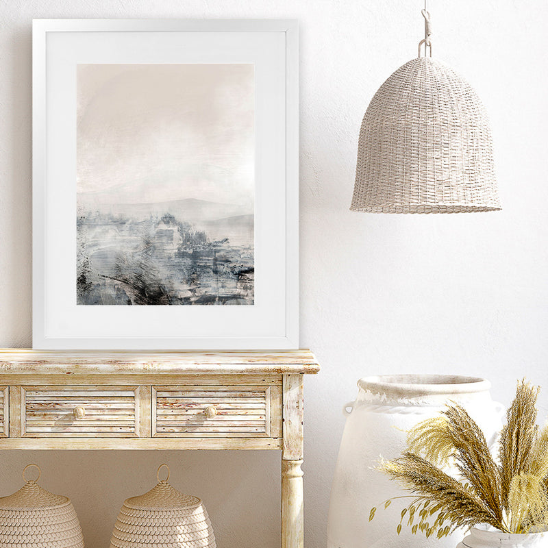 Shop Distant Art Print-Abstract, Dan Hobday, Neutrals, Portrait, Rectangle, View All-framed painted poster wall decor artwork