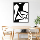 Shop Figure 1 Canvas Art Print-Abstract, Black, Dan Hobday, Portrait, Rectangle, View All, White-framed wall decor artwork