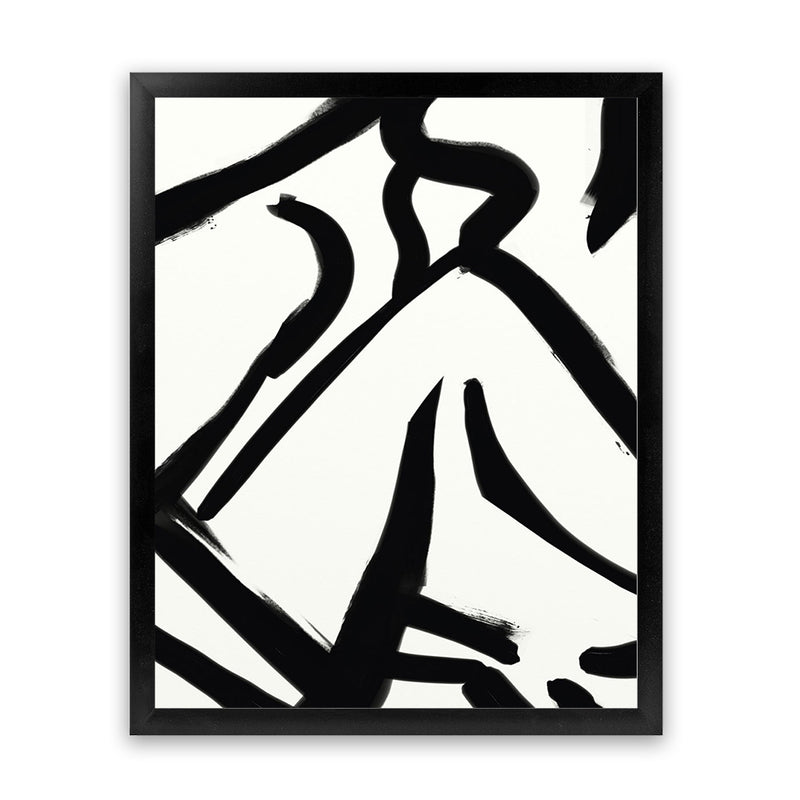 Shop Figure 3 Art Print-Abstract, Black, Dan Hobday, Portrait, Rectangle, View All, White-framed painted poster wall decor artwork