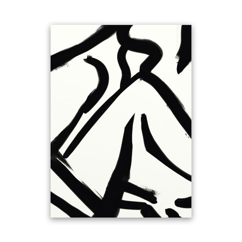 Shop Figure 3 Canvas Art Print-Abstract, Black, Dan Hobday, Portrait, Rectangle, View All, White-framed wall decor artwork