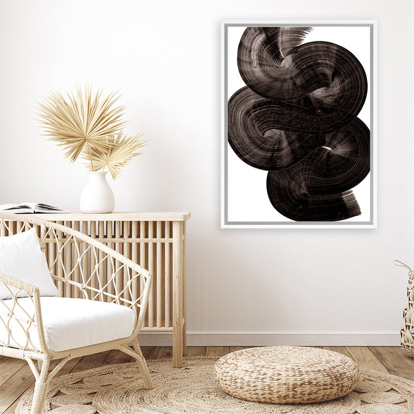 Shop Flow 1 Canvas Art Print-Abstract, Black, Dan Hobday, Portrait, Rectangle, View All-framed wall decor artwork