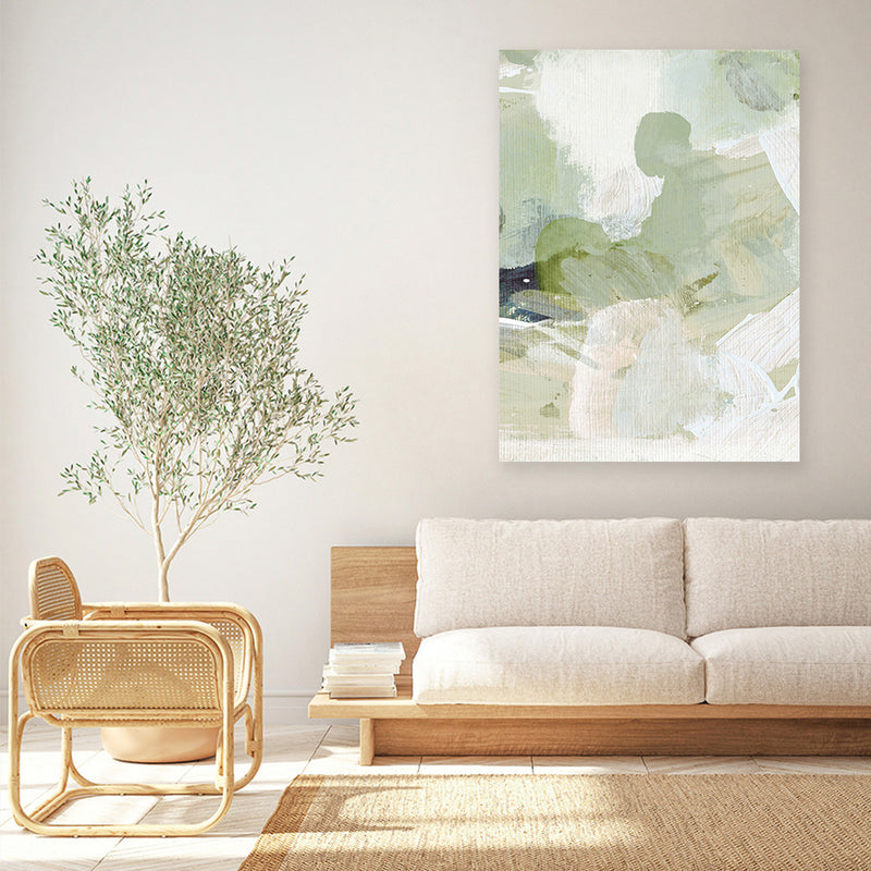 Shop Green 3 Canvas Art Print-Abstract, Dan Hobday, Green, Portrait, Rectangle, View All-framed wall decor artwork