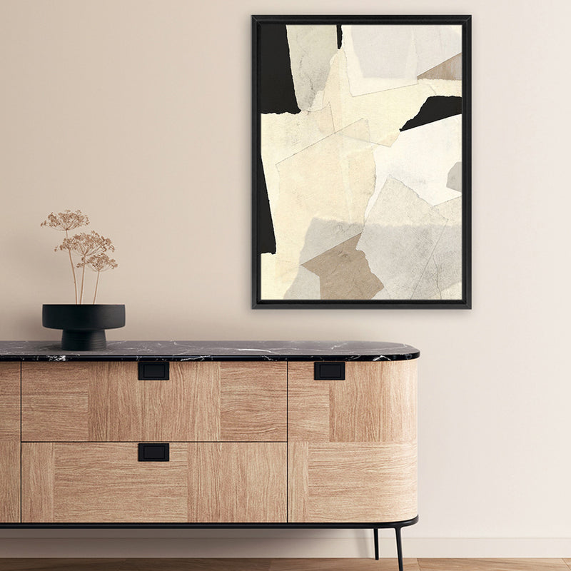 Shop Layered Abstract Canvas Art Print-Abstract, Dan Hobday, Neutrals, Portrait, Rectangle, View All, Yellow-framed wall decor artwork