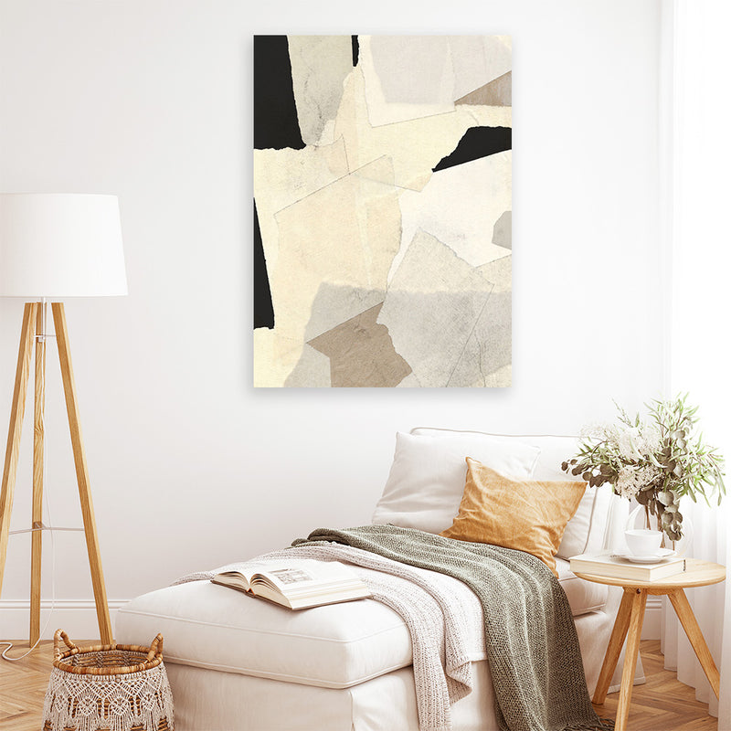 Shop Layered Abstract Canvas Art Print-Abstract, Dan Hobday, Neutrals, Portrait, Rectangle, View All, Yellow-framed wall decor artwork