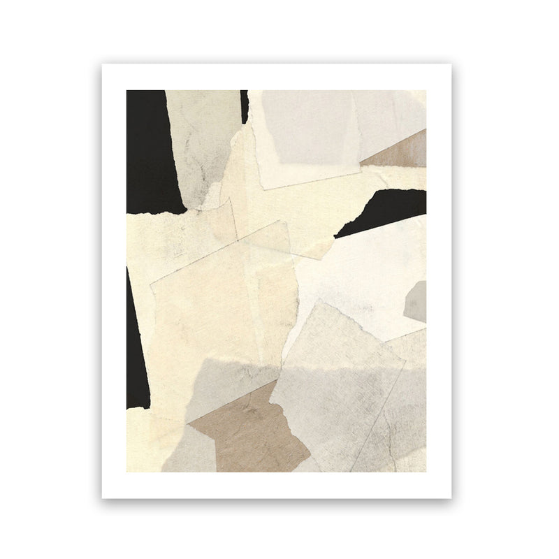 Shop Layered Abstract Art Print-Abstract, Dan Hobday, Neutrals, Portrait, Rectangle, View All, Yellow-framed painted poster wall decor artwork