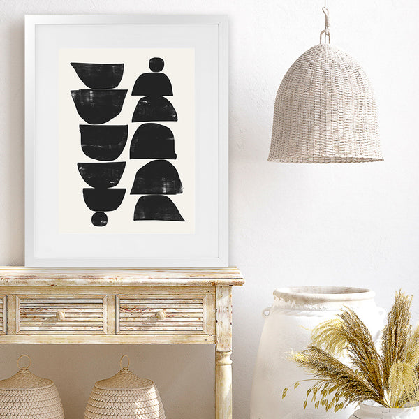 Shop Minimal Plant Art Print-Abstract, Black, Dan Hobday, Portrait, Rectangle, View All-framed painted poster wall decor artwork