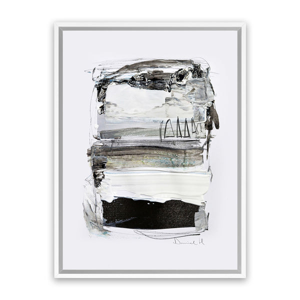 Shop Neutral Tones Canvas Art Print-Abstract, Black, Dan Hobday, Portrait, Rectangle, View All, White-framed wall decor artwork